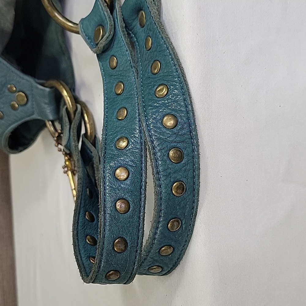 Fossil Teal Woven Hobo with Stud and Ring Accents - Picture 5 of 12